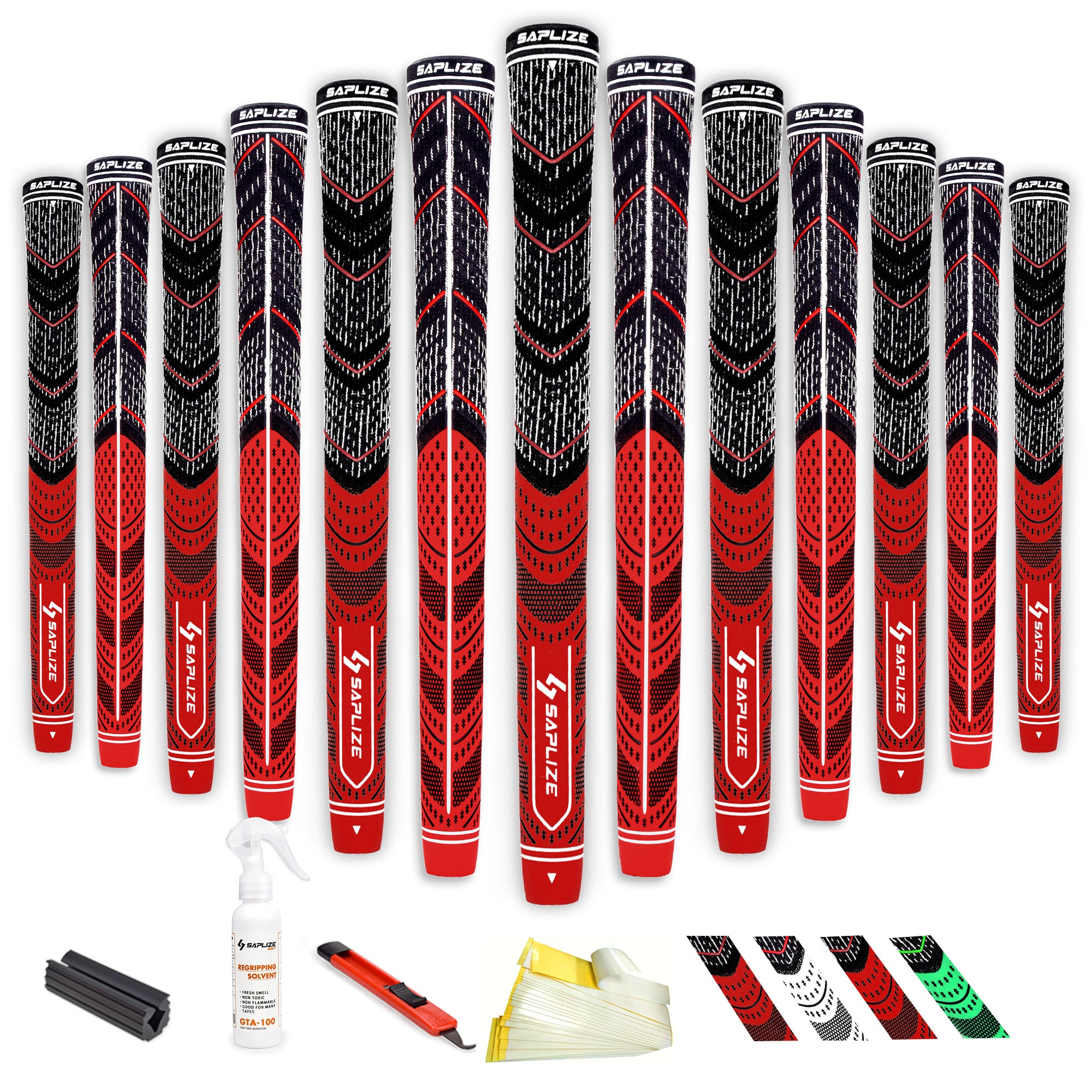 CL04 Corded Rubber Golf Grips 13 pcs Pack with Solvent Kit