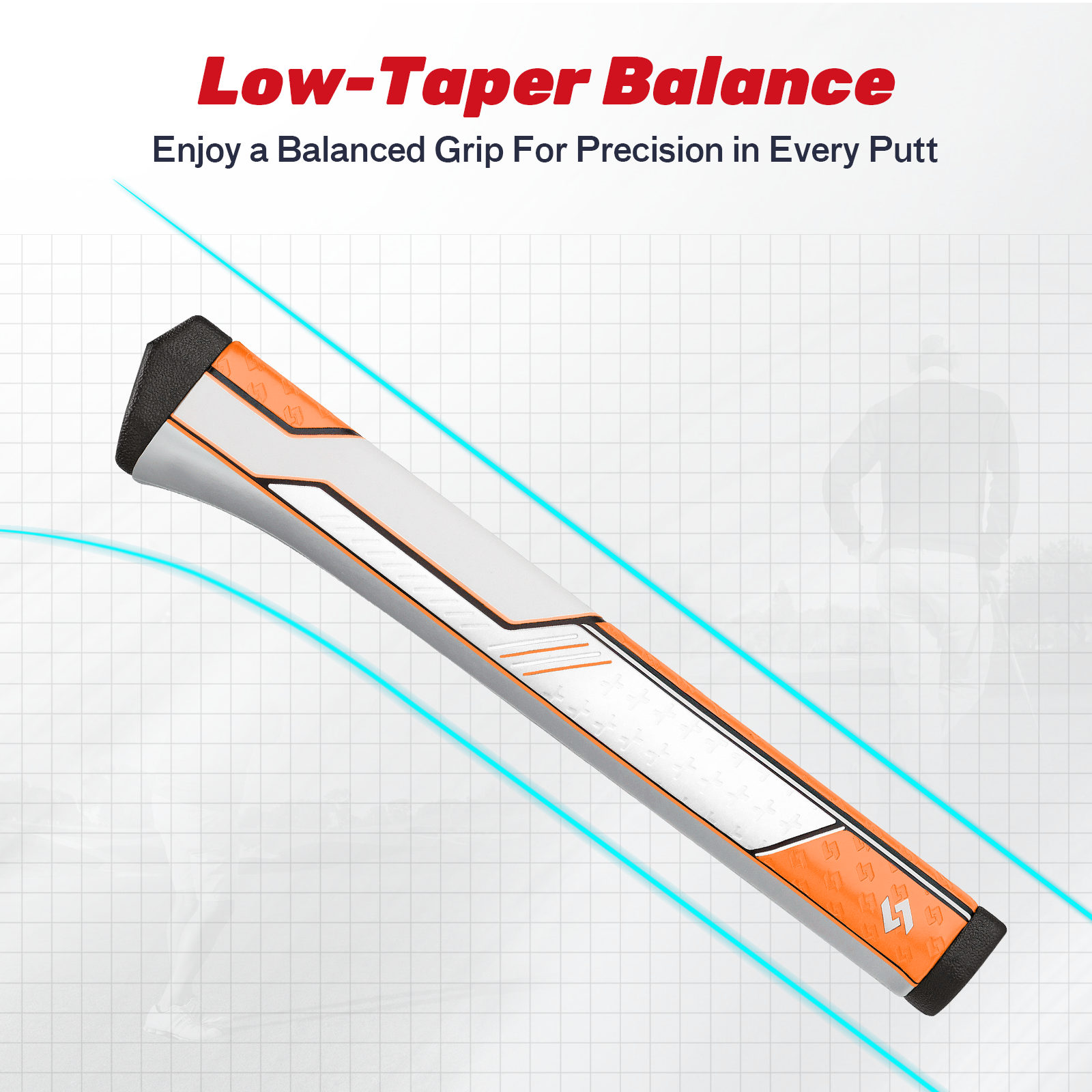 SAPLIZE Innovative Midsize/Standard Golf Putter Grip, Lightweight Golf Grips, Pistol Shape with Anti-Slip Texture, Enhanced Feel and Comfort, Ensuring Consistency for Exceptional Putt