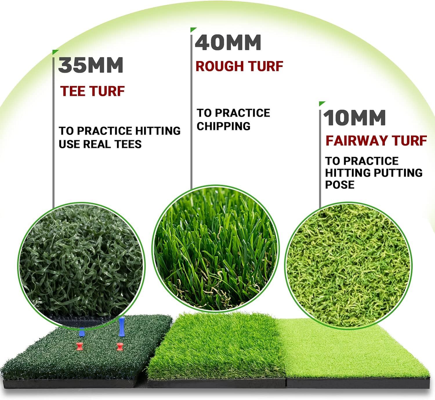 SAPLIZE Innovative Golf Practice Net, 10 x 7 ft High Impact Golf Hitting Aid Net with Golf Mat, Tees and Balls for Backyard Driving, Chipping