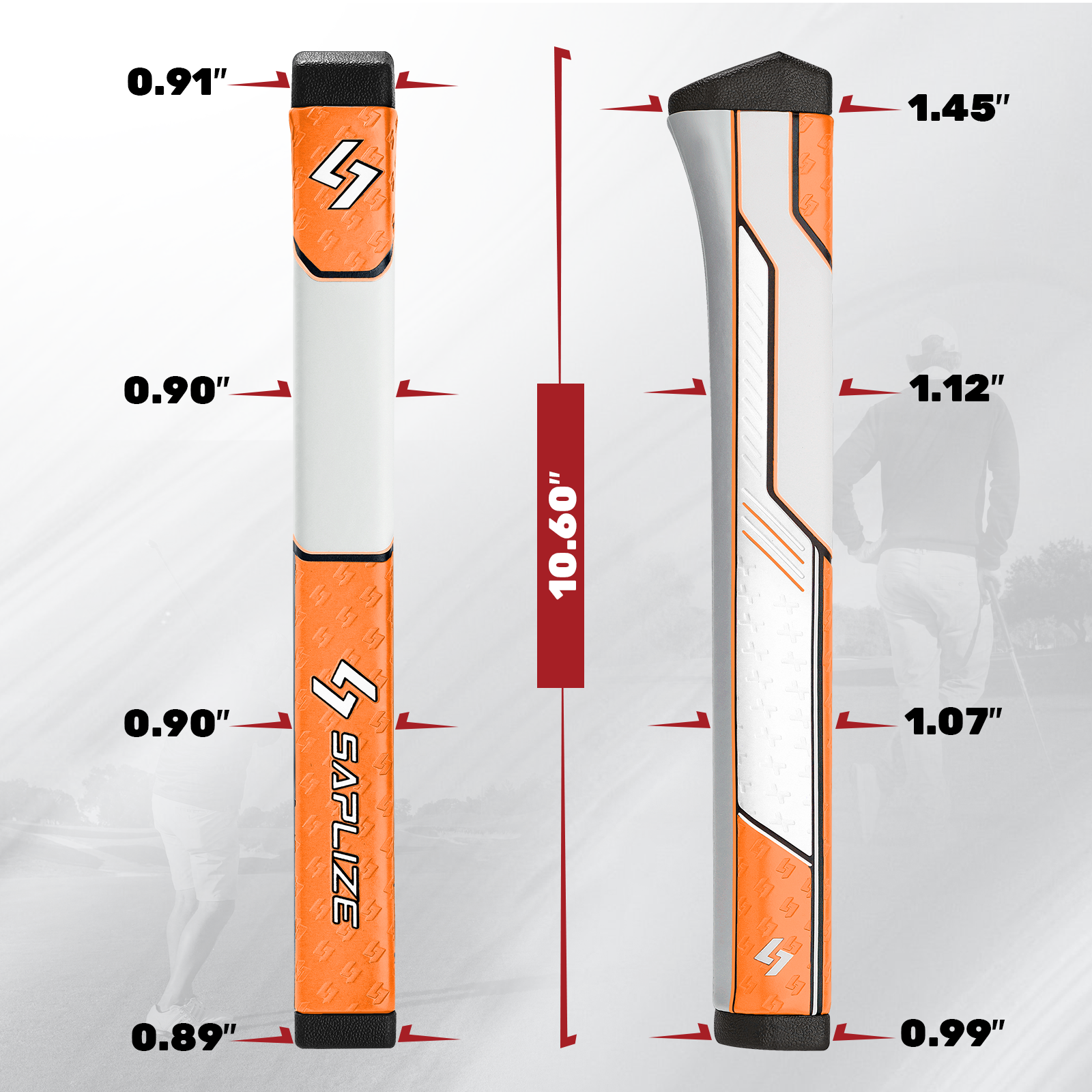 SAPLIZE Innovative Midsize/Standard Golf Putter Grip, Lightweight Golf Grips, Pistol Shape with Anti-Slip Texture, Enhanced Feel and Comfort, Ensuring Consistency for Exceptional Putt