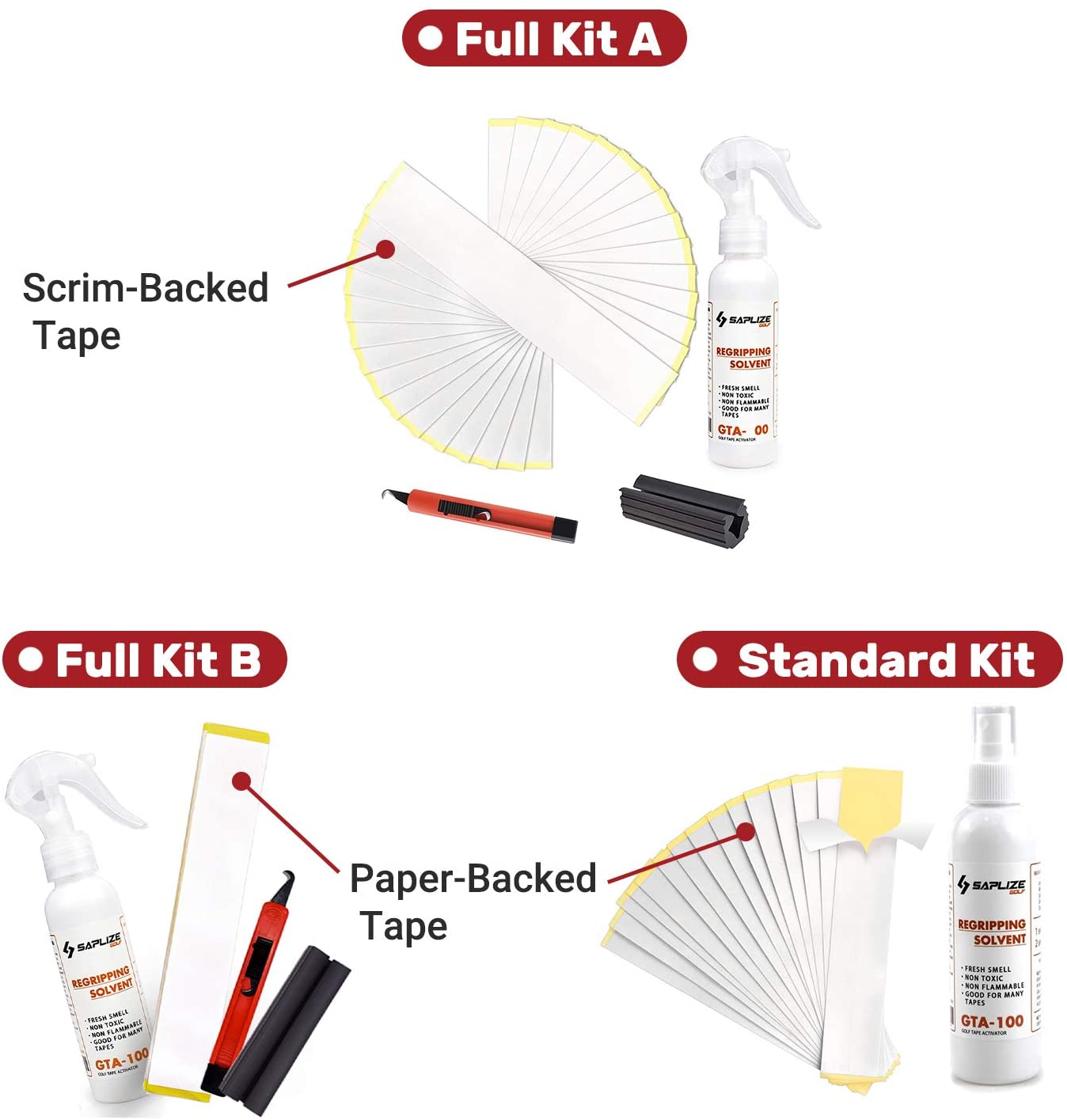 Golf Solvents Kit for Regripping Golf Clubs