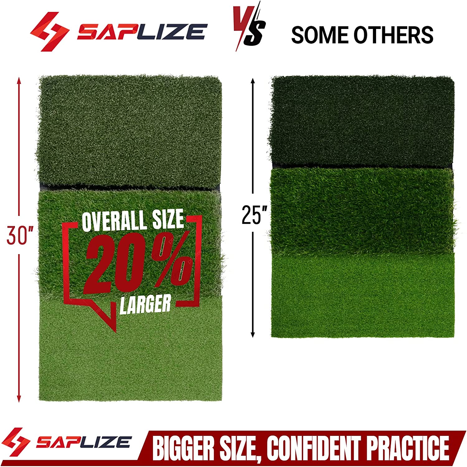 SAPLIZE 3 In 1 Foldable Golf Hitting Mat