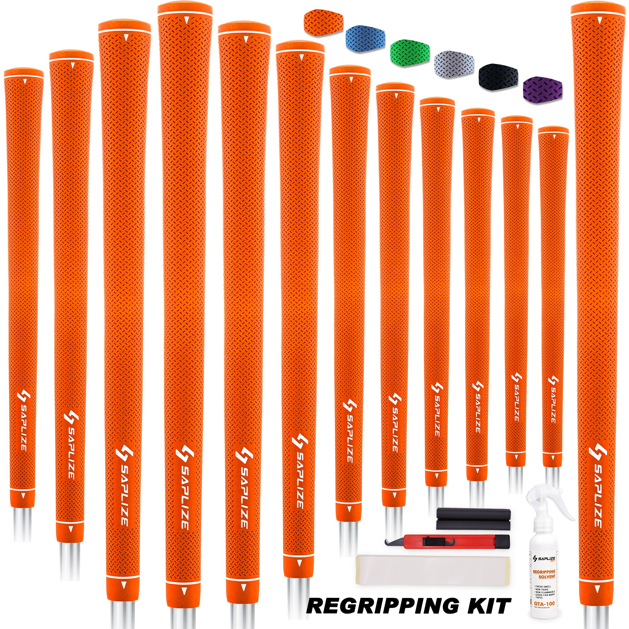 CC02 Rubber Golf Grips 13 pcs Pack with Solvent/Tape Kit