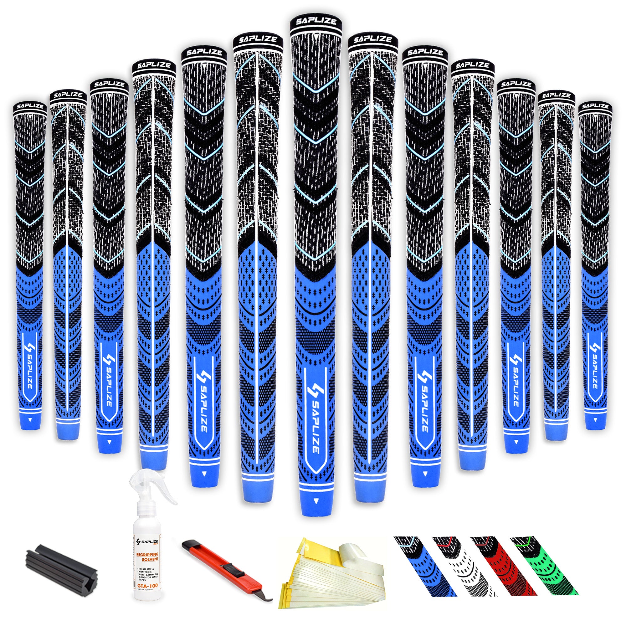 CL04 Corded Rubber Golf Grips 13 pcs Pack with Solvent Kit